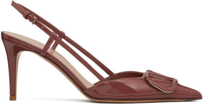 Valentino Garavani 80mm VLogo Signature slingback pumps Brown