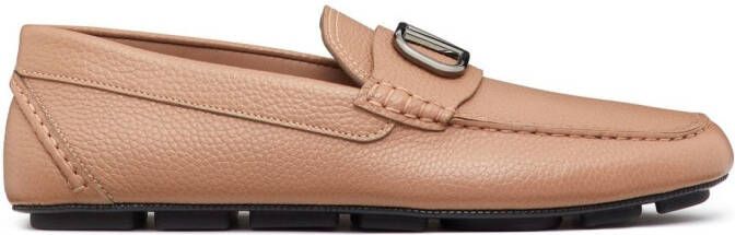 Valentino Garavani VLogo Signature leather driving shoes Neutrals