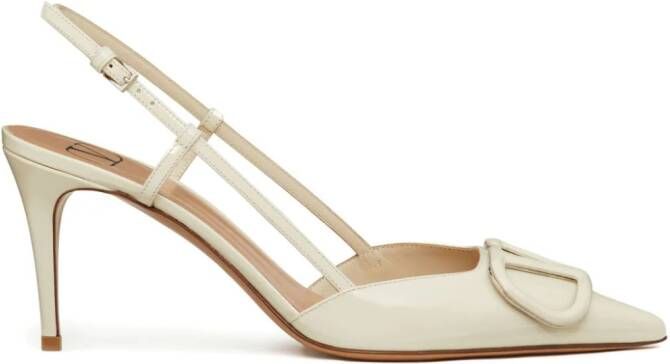 Valentino Garavani 80mm VLogo Signature slingback pumps White
