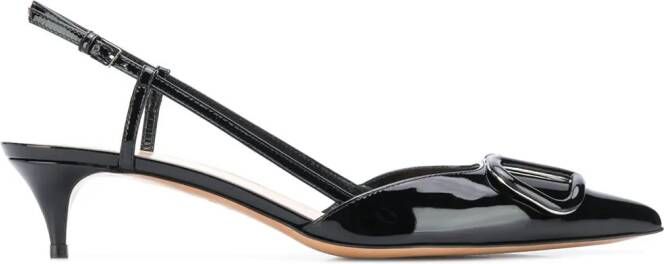 Valentino Garavani 40mm VLogo Signature slingback pumps Black