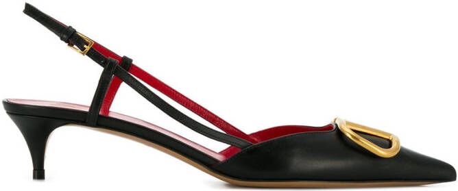 Valentino Garavani 40mm VLogo Signature slingback pumps Black