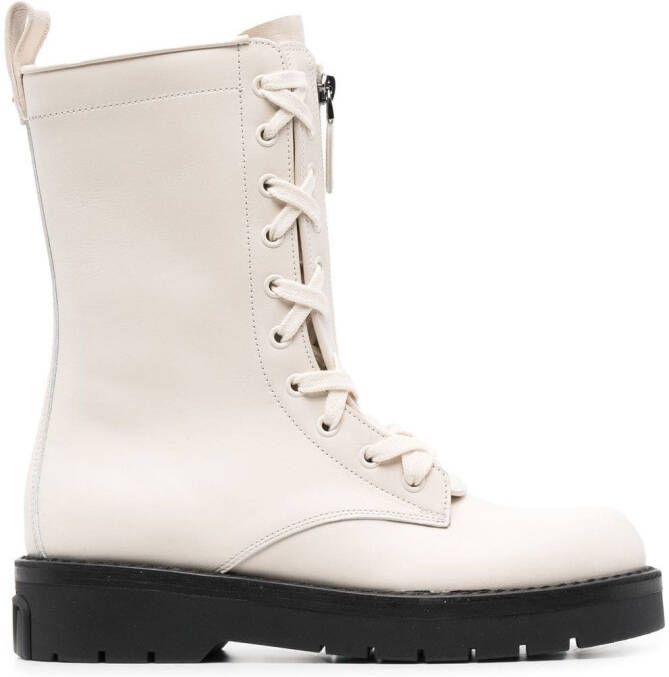 Valentino Garavani XCOMBAT leather boots Neutrals
