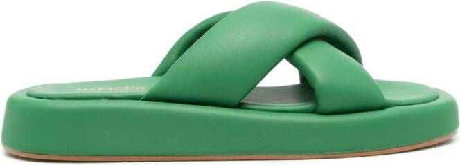 VAMSKO Pillow leather sandals Green