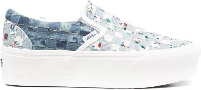 Vans interwoven floral-design sneakers Blue