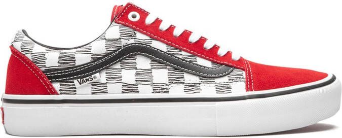 Vans Old Skool Pro "Sketched Checkerboard" sneakers Red