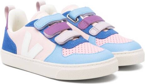 VEJA Kids logo appliqué touch-strap sneakers Blue