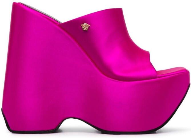 Versace 160mm platform wedge heels Pink