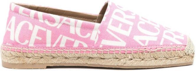 Versace all-over logo print espadrilles Pink