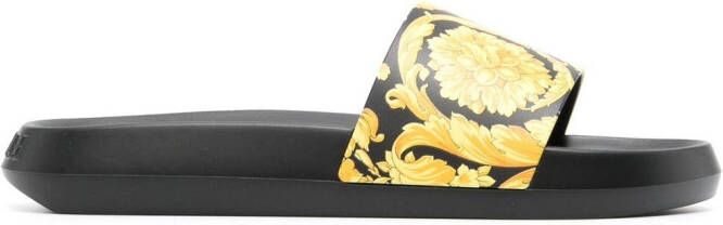 Versace Barocco rubber slides Black