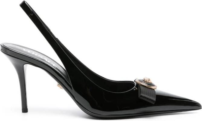 Versace 85mm Gianni Ribbon slingback pumps Black