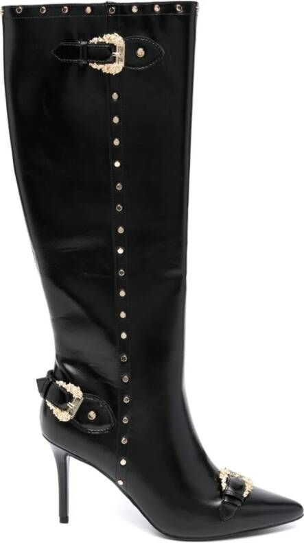 Versace Jeans Couture Baroque-buckle 100mm boots Black