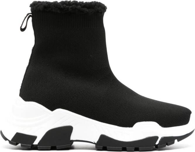 Versace Jeans Couture Berry knitted high-top sneakers Black