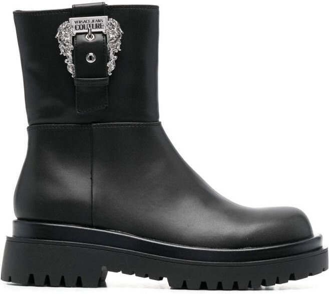 Versace Jeans Couture buckled ankle boots Black