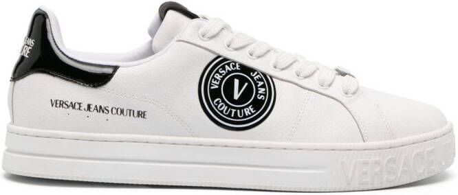 Versace Jeans Couture logo-patch leather low-top sneakers White