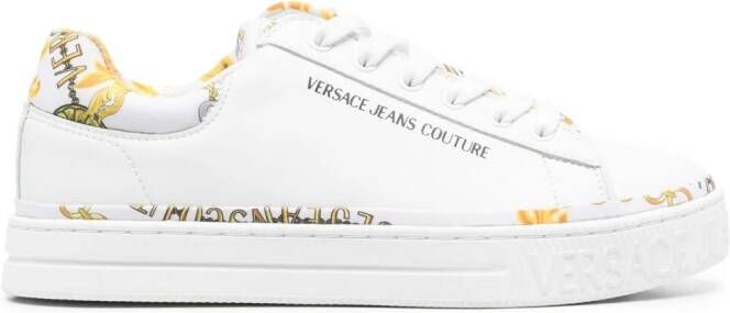 Versace Jeans Couture logo-print leather sneakers White