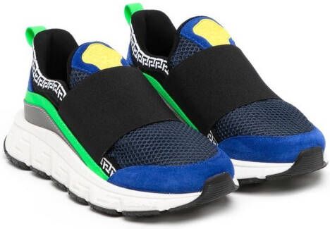 Versace Kids colour-block slip-on sneakers Blue