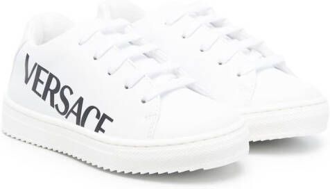 Versace Kids logo-print low-top sneakers White