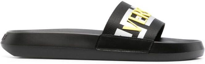 Versace La Greca raised-logo slides Black