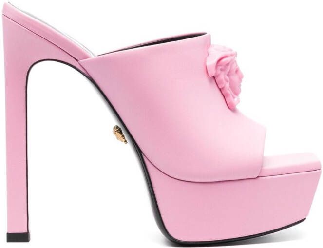 Versace 140mm La Medusa platform sandals Pink