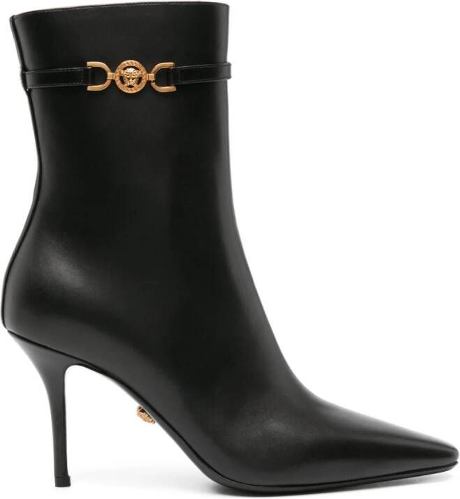 Versace Medusa 85mm leather boots Black