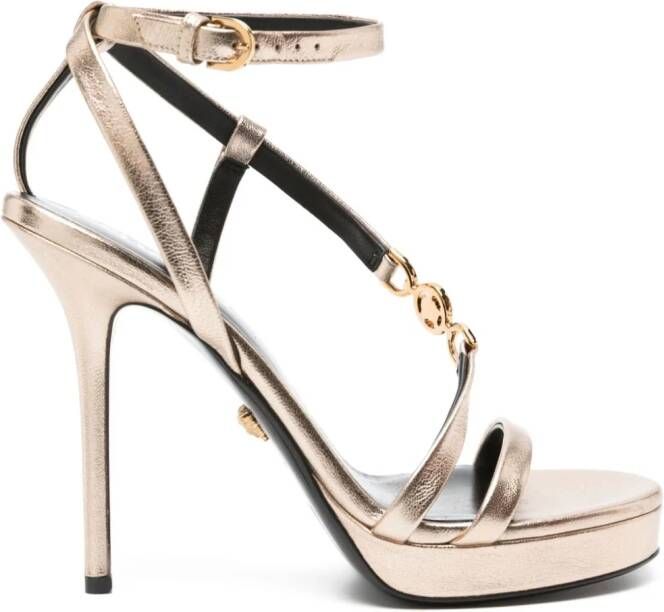 Versace Medusa '95 110mm leather sandals Gold