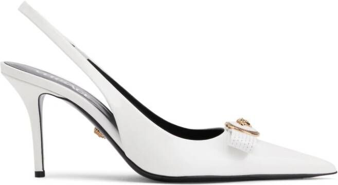 Versace Medusa '95 85mm leather pumps White