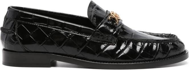 Versace Medusa '95 crocodile-embossed loafers Black