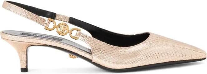 Versace Medusa '95 leather slingback pumps Gold