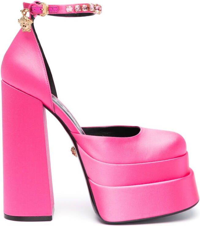 Versace Medusa Aevitas 160mm platform pumps Pink