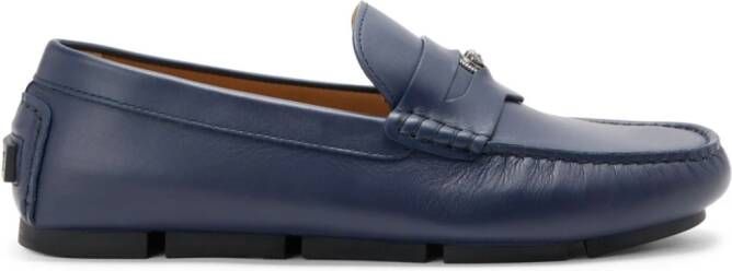 Versace Medusa Biggie leather driving loafers Blue