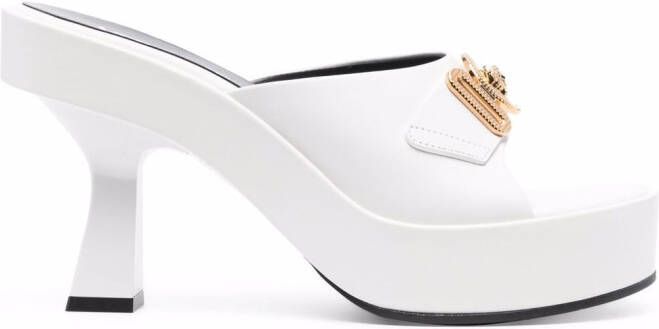 Versace 100mm Medusa Biggie sandals White