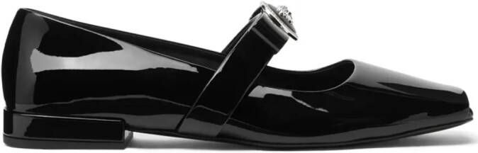 Versace Medusa-head leather ballerina shoes Black