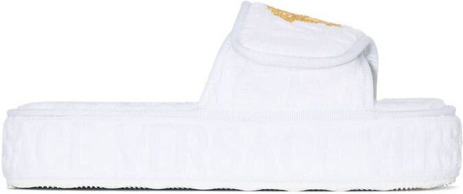 Versace Home Medusa Head platform slippers White