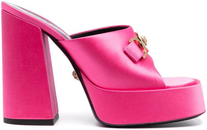 Versace 120mm Aevitas satin platform sandals Pink