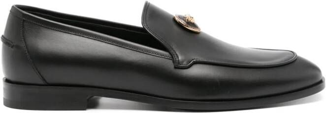 Versace Medusa-plaque leather loafers Black