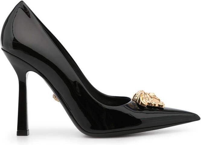Versace La Medusa 105mm patent-leather pumps Black