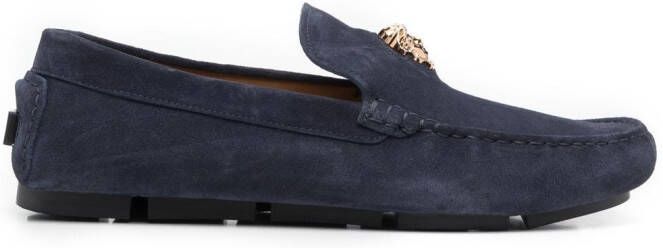 Versace La Medusa suede loafers Blue