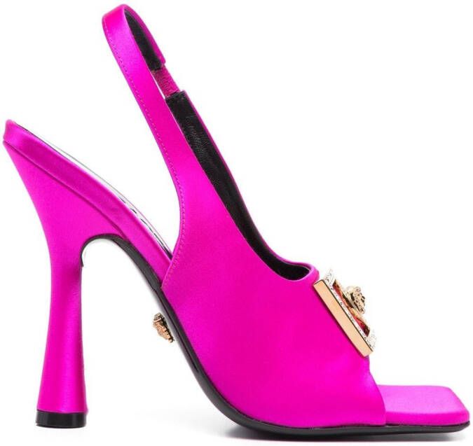 Versace medusa-plaque slingback sandals Pink
