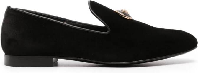 Versace Medusa velvet loafers Black
