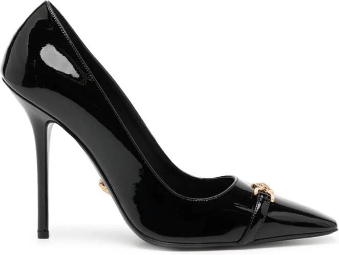 Versace 110mm patent-finish leather pumps Black
