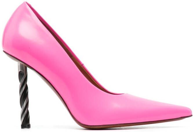 VETEMENTS drill-heel leather pumps Pink