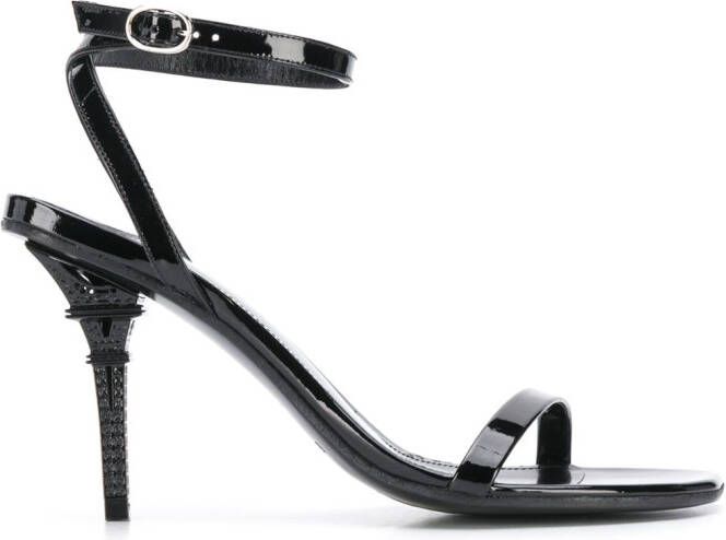 VETEMENTS Eiffel Tower ankle strap sandals Black