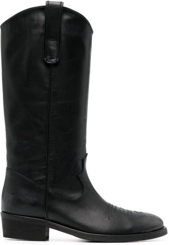 Via Roma 15 40mm leather Western boots Black