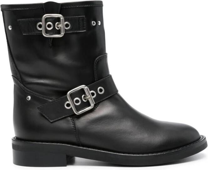 Via Roma 15 leather ankle boots Black