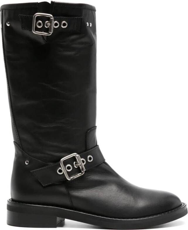 Via Roma 15 Malibu mid-calf leather boots Black