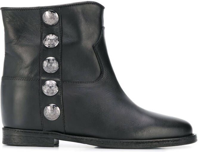Via Roma 15 studded ankle boots Black