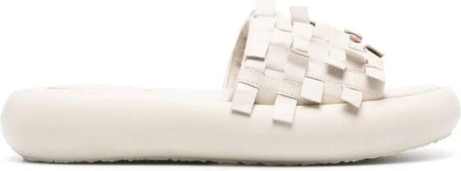 Vic Matie interwoven leather slides Neutrals