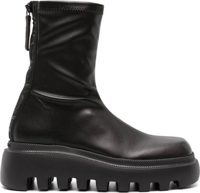 Vic Matie Saudi embossed-logo ankle boots Black