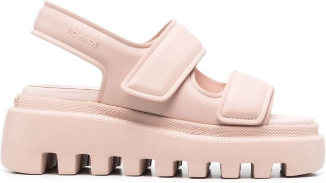 Vic Matie touch-strap leather sandals Pink