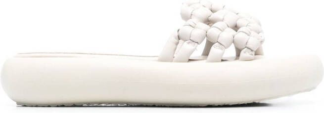 Vic Matie woven leather platform slides Neutrals